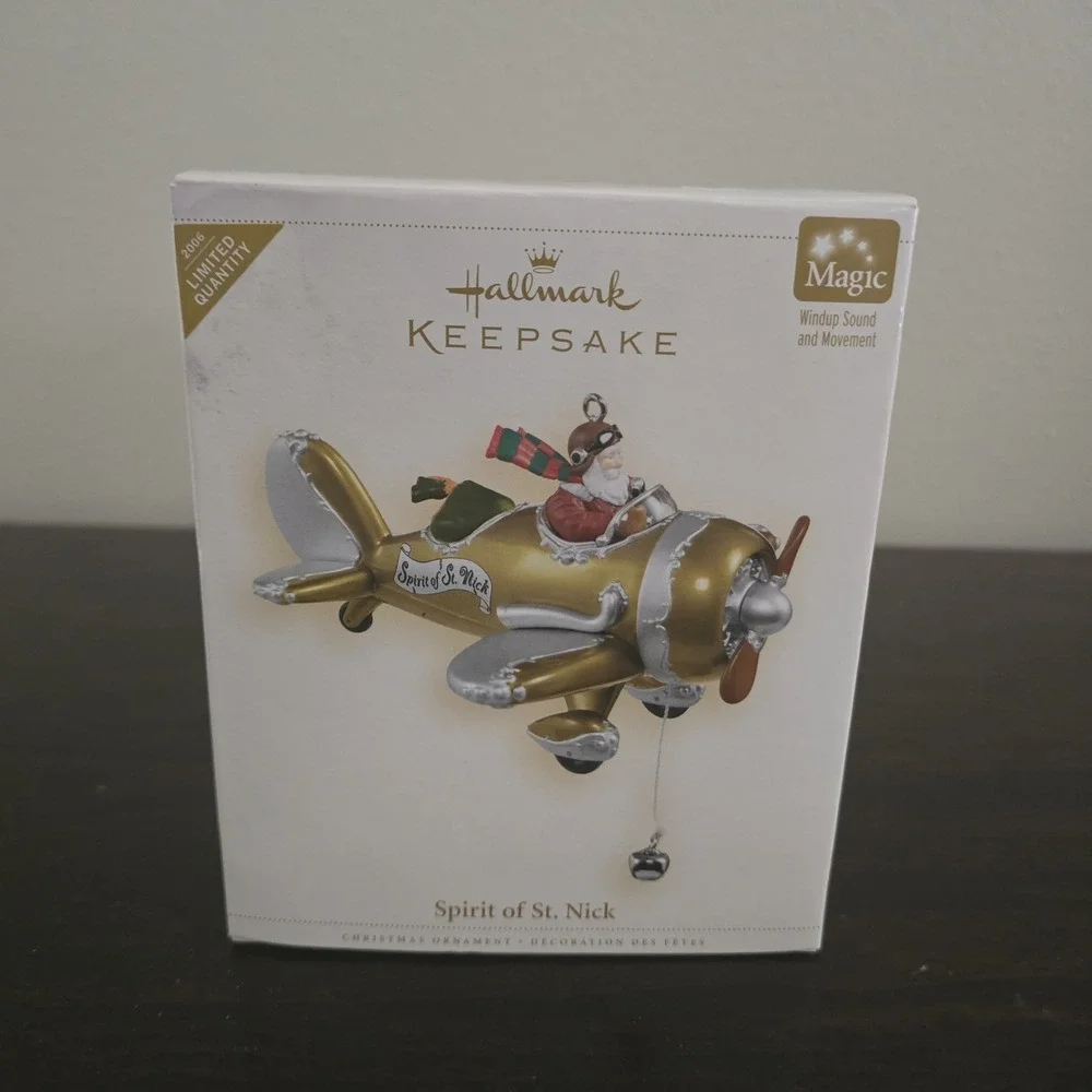 2006 Hallmark Ornament Spirit of St. Nick Magic Airplane Windup NIB-710-416